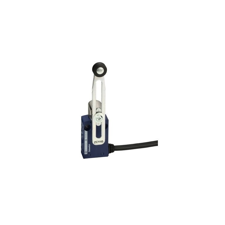 XCMN2145L1 Limit switch, Limit switches XC Standard, XCMN, thermoplastic plastic roller lever var.length, 1NC 1 NO, snap, 1 m