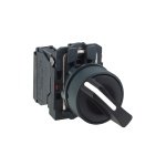 XB5AD33N Selector switch, Harmony XB5N XB7N, plastic, black, 22mm, short handle, 3 position, stay put, 2 NO Schneider Electri