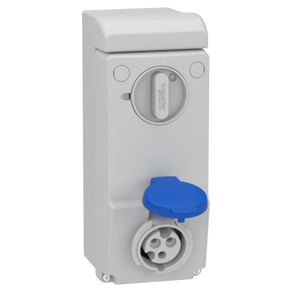 83031 Unika interlocked socket 16 A 2P E 200 250 V AC IP44 wall Schneider Electric 83031 image 1500x1500