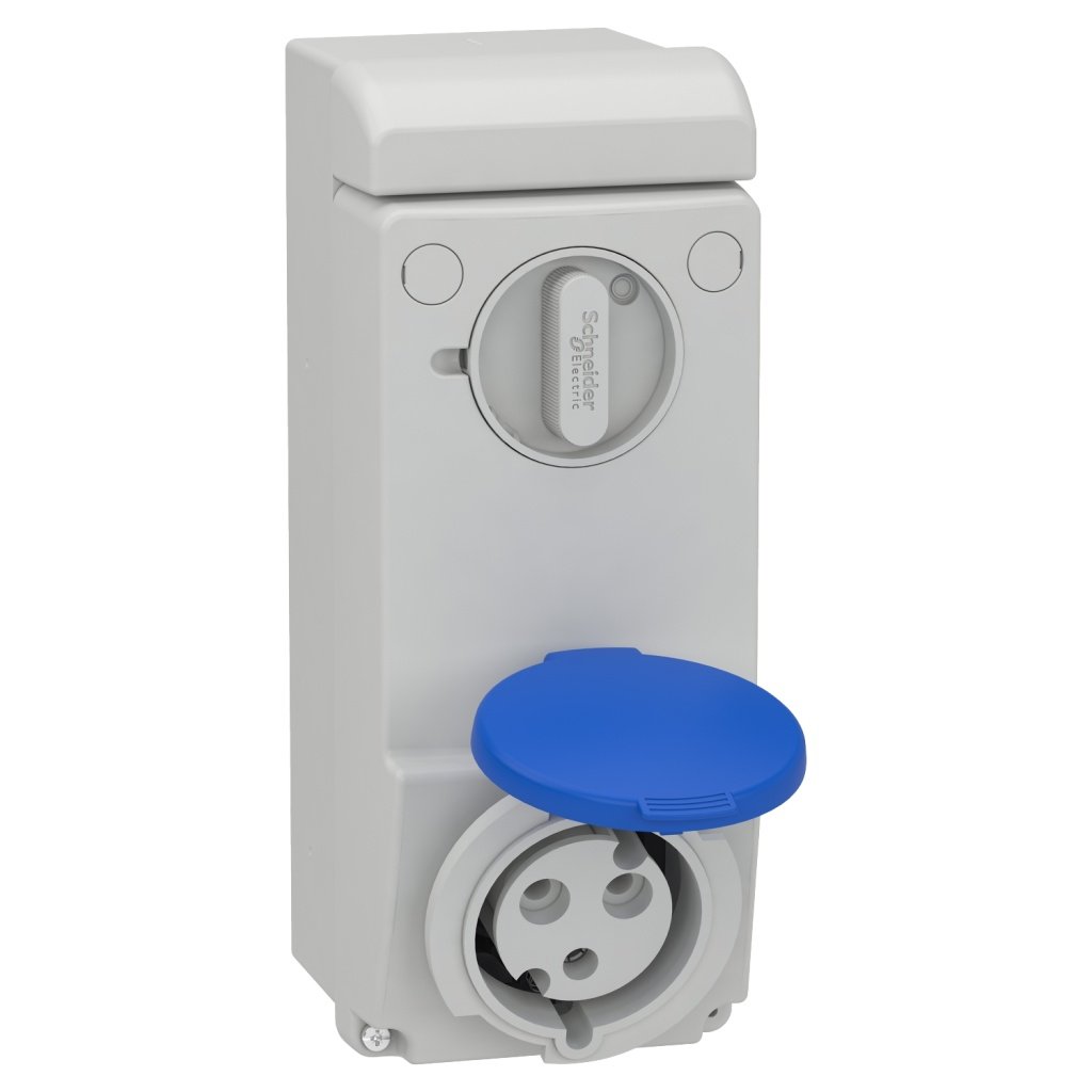 83042 Unika interlocked socket 32 A 2P E 200 250 V AC IP44 wall Schneider Electric 83042 image 1500x1500