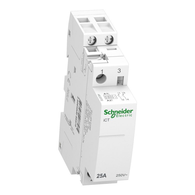 A9C20732 iCT 25A 2NO 230 240V 50Hz contactor Schneider Electric a9c20732 front 1500x1500