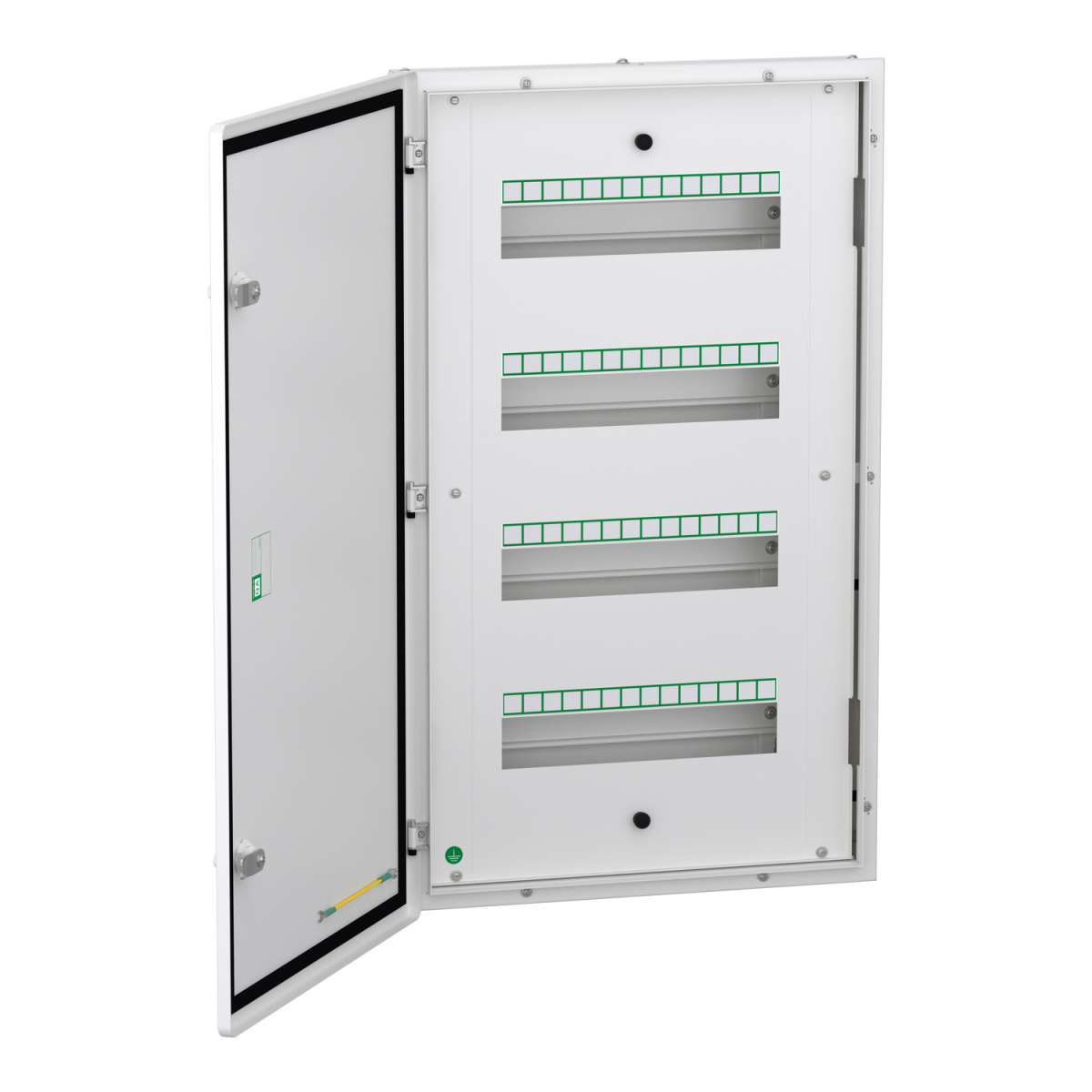 A9HFD456 Acti 9 Flexi tier DB double door metal 4 tier 56 modules Schneider Electric a9hfd456 door open image 1500x1500