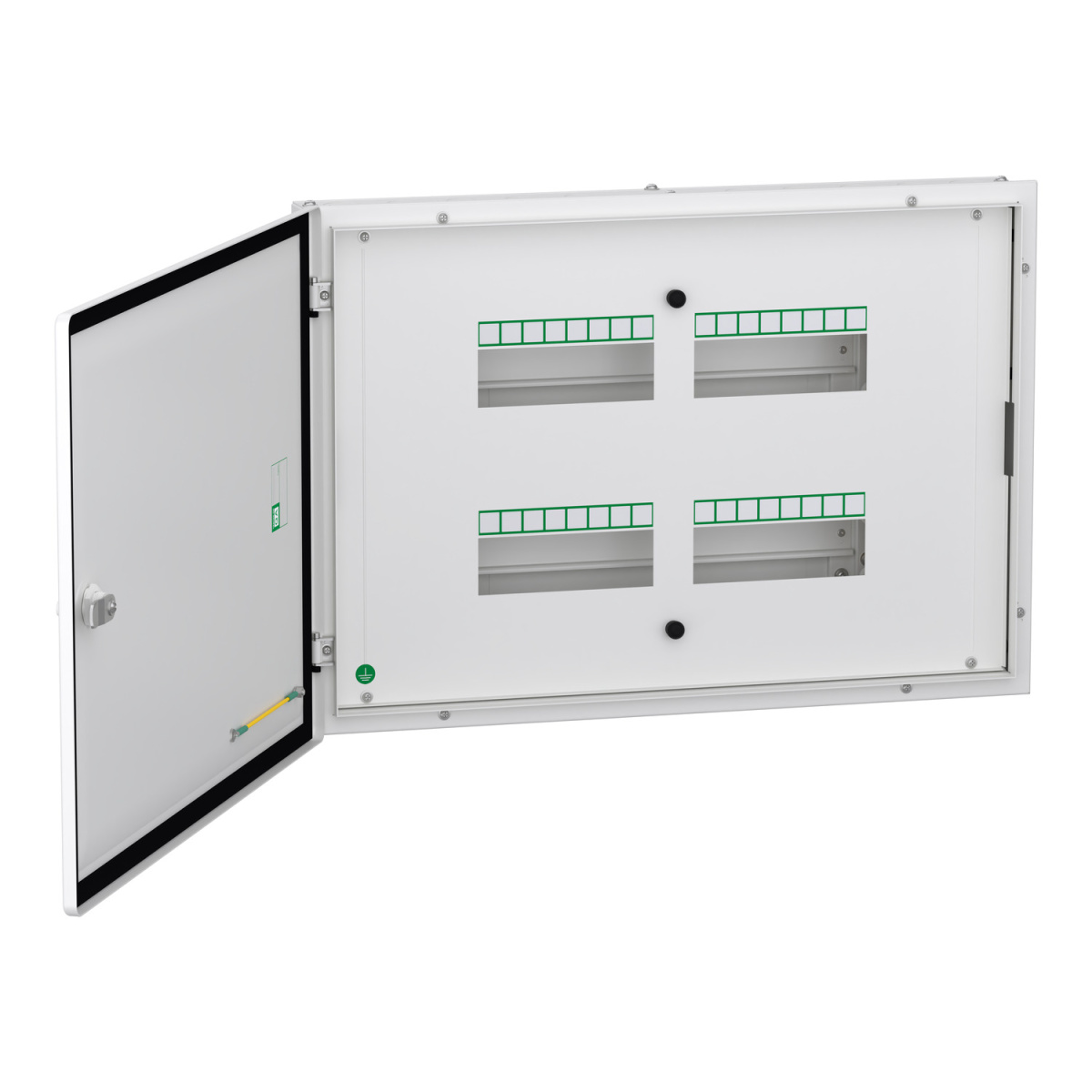 A9HTPI08 TPN PPI distribution board, Acti9, 8 ways, metal double door, IP43 Schneider Electric a9htpi08 door open image 1500x