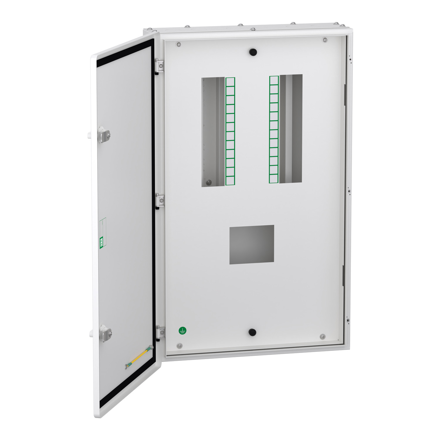 A9HVN08H_Door-Open_Image_1500x1500 A9HVN08H VTPN Distribution board, Acti9, 8 ways, 250A MCCB, double door metal, IP43 Schneider Electric a9hvn08h door open ima
