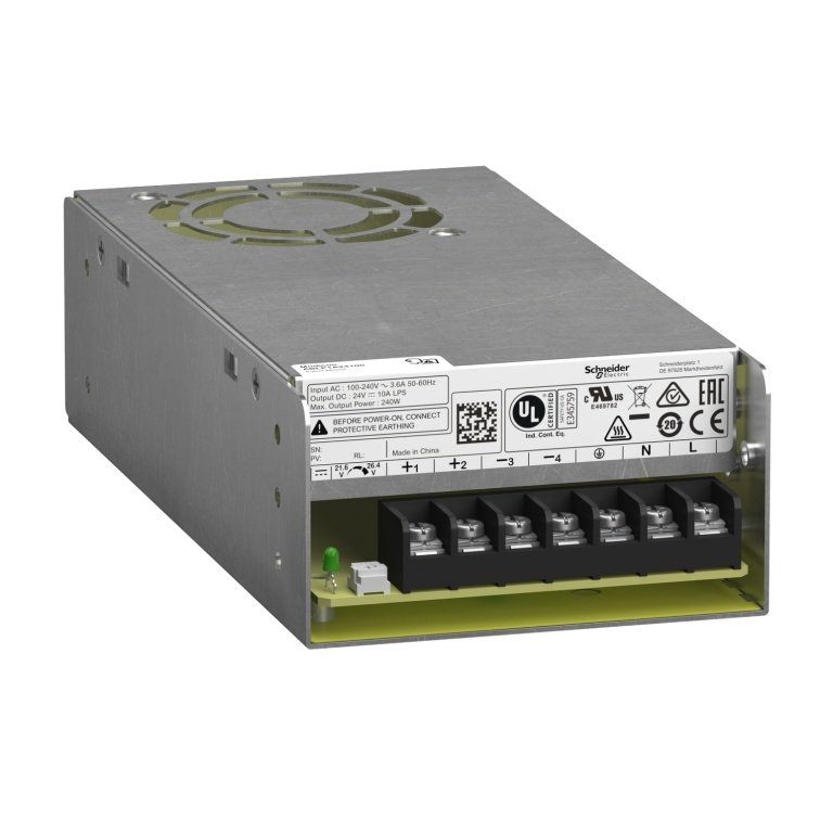 ABLP1A24100 Regulated Power Supply, modicon power supply, 100 240V AC, 24V, 10A, single phase, Panel Mount Schneider Electric