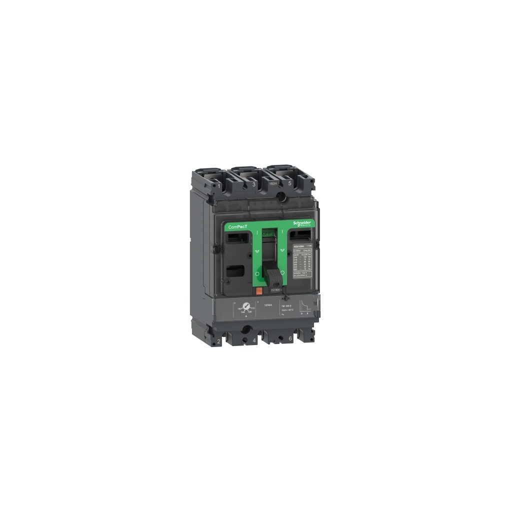 C16N3TM125 Circuit breaker, ComPacT NSX160N, 50kA 415VAC, 3 poles, TMD trip unit 125A Schneider Electric c16h3tm160 39910531