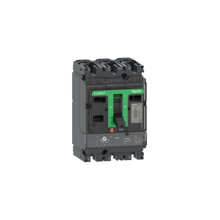 C16N3TM125 Circuit breaker, ComPacT NSX160N, 50kA 415VAC, 3 poles, TMD trip unit 125A Schneider Electric c16h3tm160 39910531