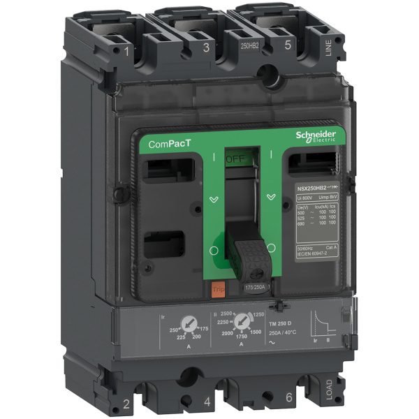 C25N3TM200 Circuit breaker, ComPacT NSX250N, 50kA 415VAC, 3 poles, TMD trip unit 200A Schneider Electric c25w3tm250 image 150