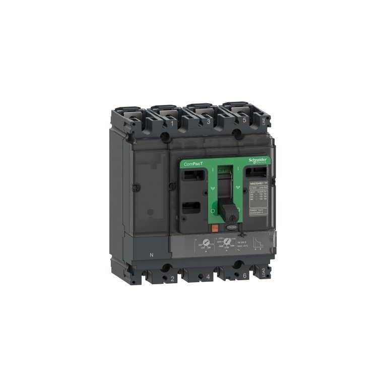 C25N6TM250 Circuit breaker, ComPacT NSX250N, 50kA 415VAC, 4 poles 3D neutral not protected , TMD trip unit 250A Schneider Ele