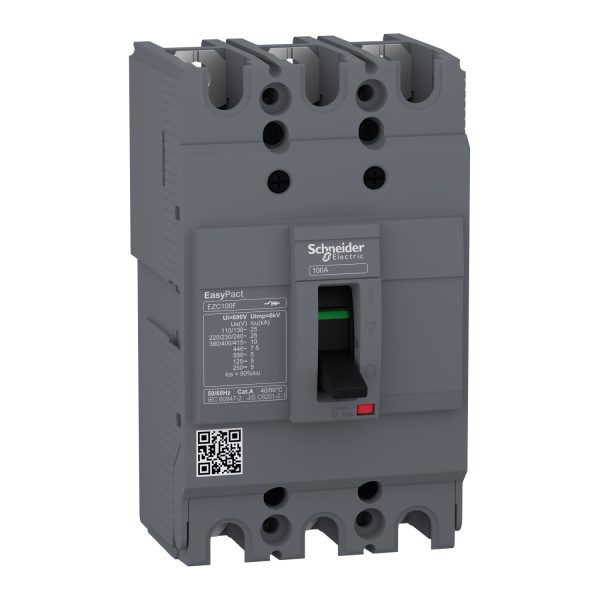EZC100F3016 circuit breaker Easypact EZC100F TMD 16A 3 poles 3d Schneider Electric ezc100f3100 image 1500x1500