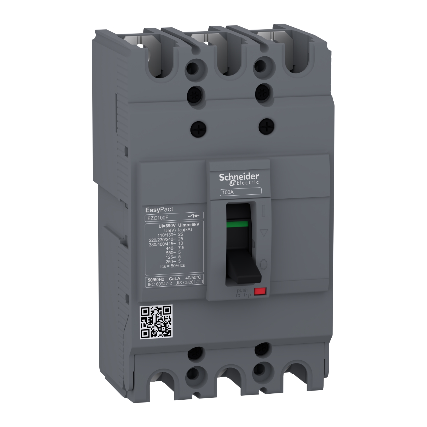 EZC100F3100_Image_1500x1500 EZC100F3016 circuit breaker Easypact EZC100F TMD 16A 3 poles 3d Schneider Electric ezc100f3100 image 1500x1500