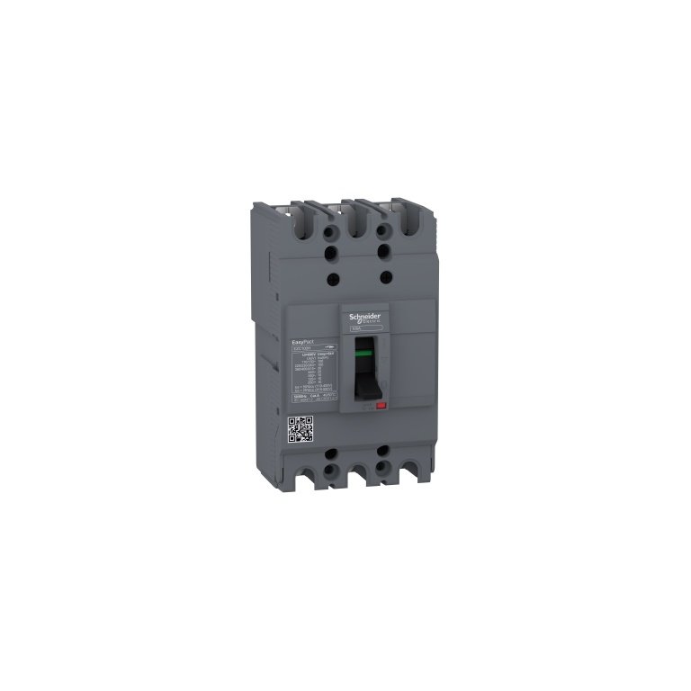 EZC100H3032 circuit breaker Easypact EZC100H TMD 32 A 3 poles 3d Schneider Electric ezc100h3100 image web
