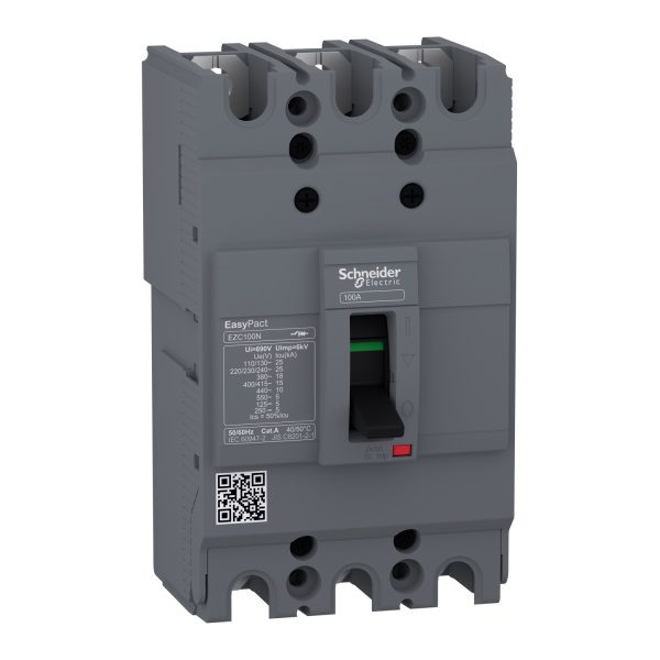 EZC100N3032 circuit breaker Easypact EZC100N TMD 32 A 3 poles 3d Schneider Electric ezc100n3100 image 1500x1500