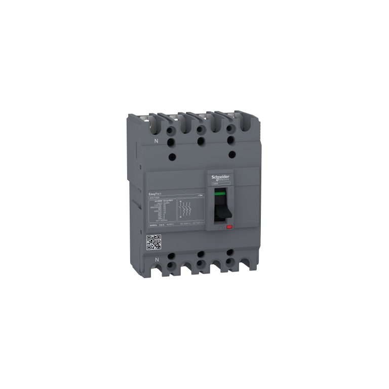 EZC100N4100 circuit breaker Easypact EZC100N TMD 100 A 4 poles 3d Schneider Electric ezc100n4100 image web