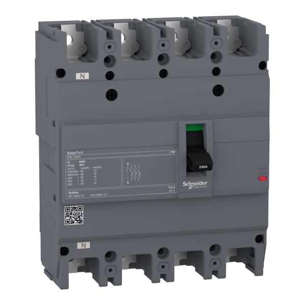 EZC250H4100 circuit breaker Easypact EZC250H TMD 100 A 4 poles 3d Schneider Electric ezc250h4250 image 1500x1500
