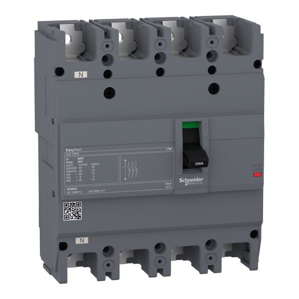 EZC250N4125 circuit breaker Easypact EZC250N TMD 125 A 4 poles 3d Schneider Electric ezc250n4250 image 1500x1500