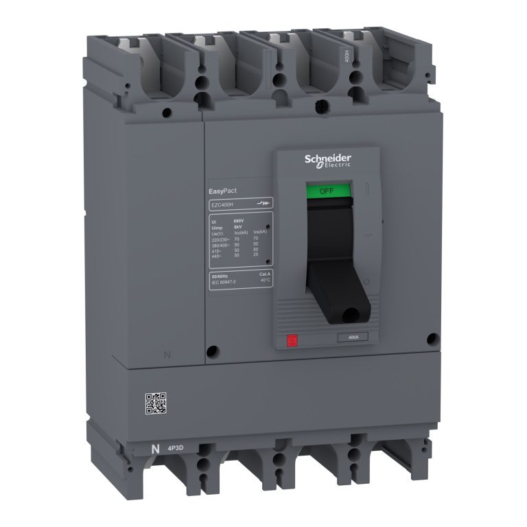 EZC400H4400N circuit breaker Easypact EZC400H TMD 400 A 4 poles 3d Schneider Electric ezc400h4400n image 1500x1500