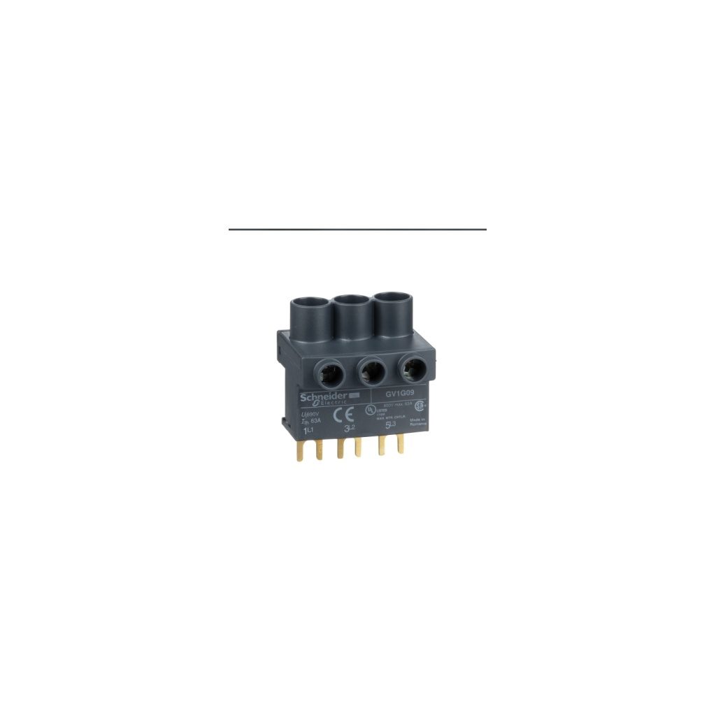 GV1G09 TeSys GV2, TeSys D TeSys U terminal block 3P from the top Schneider Electric gv1g09 da19 web
