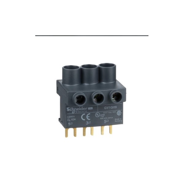 GV1G09 TeSys GV2, TeSys D TeSys U terminal block 3P from the top Schneider Electric gv1g09 da19 web