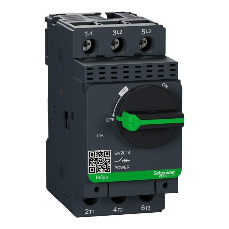 GV2L14 Motor circuit breaker, TeSys GV2, 3P, 10 A, magnetic, rotary handle, screw clamp terminals Schneider Electric gv2l14 i