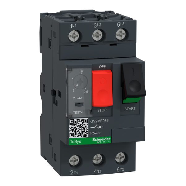 GV2ME086 Motor circuit breaker, TeSys GV2, 3P, 2.5-4 A, thermal magnetic, lugs terminals Schneider Electric gv2me086 image 15