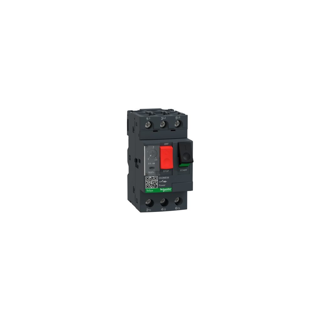 GV2ME08 Motor circuit breaker, TeSys GV2, 3P, 2.5-4 A, thermal magnetic, screw clamp terminals Schneider Electric gv2me08 ima