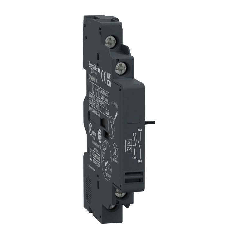 GVAD0110 TeSys GV2 GV3 auxiliary contact 1 NO 1 NC fault Schneider Electric gvad0110 image 1500x1500