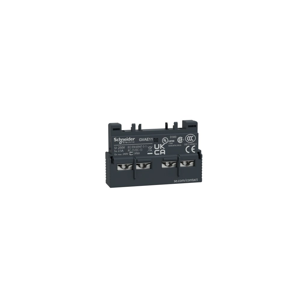 GVAE11 TeSys GV2 GV3 auxiliary contact 1 NO 1 NC Schneider Electric gvae11 image web