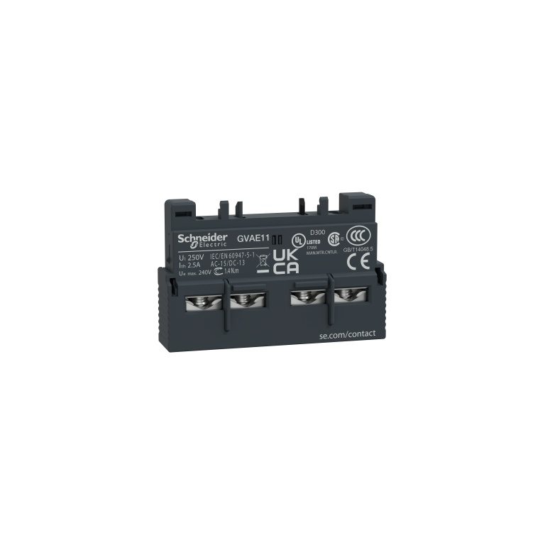 GVAE11 TeSys GV2 GV3 auxiliary contact 1 NO 1 NC Schneider Electric gvae11 image web