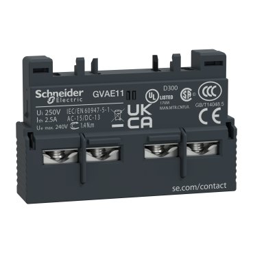 GVAE11_Image_web GVAE11 TeSys GV2 GV3 auxiliary contact 1 NO 1 NC Schneider Electric gvae11 image web