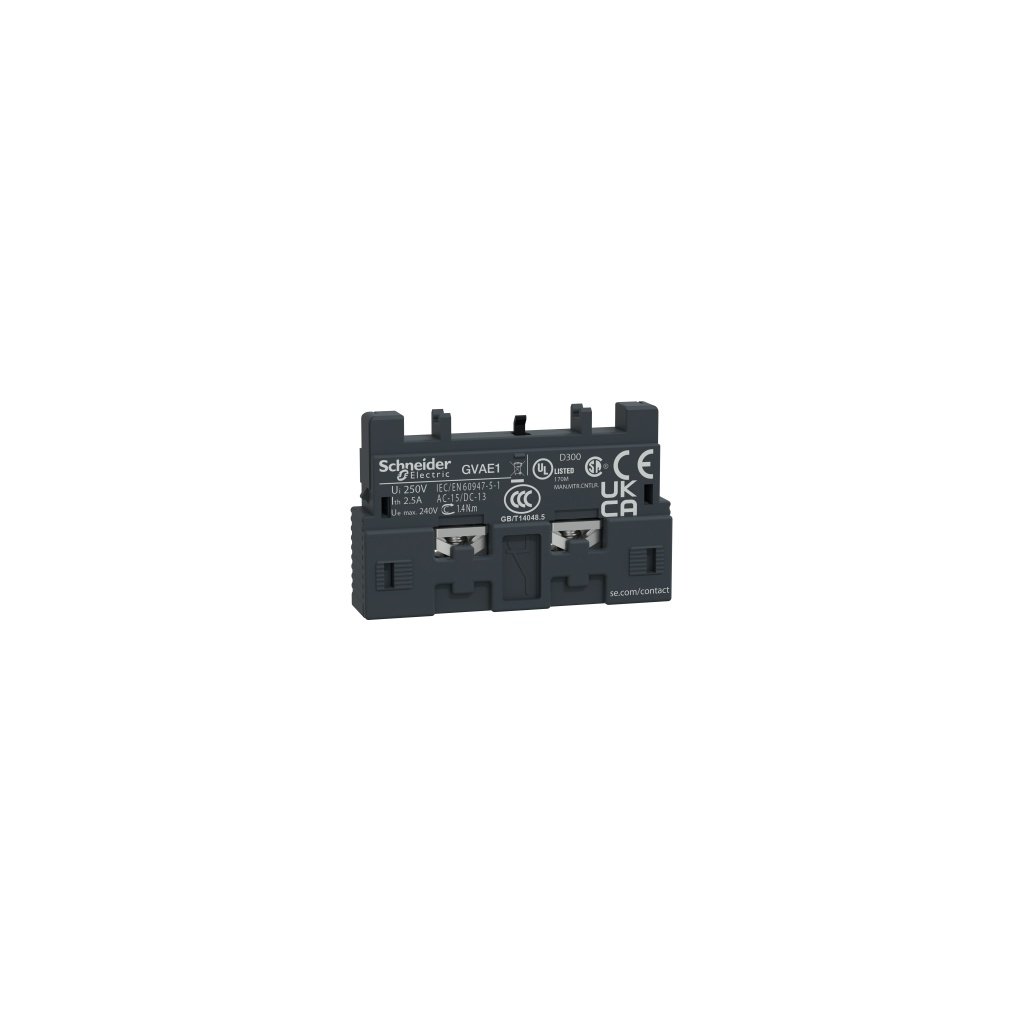GVAE1 TeSys GV2 GV3 auxiliary contact 1 NO NC Schneider Electric gvae1 image web