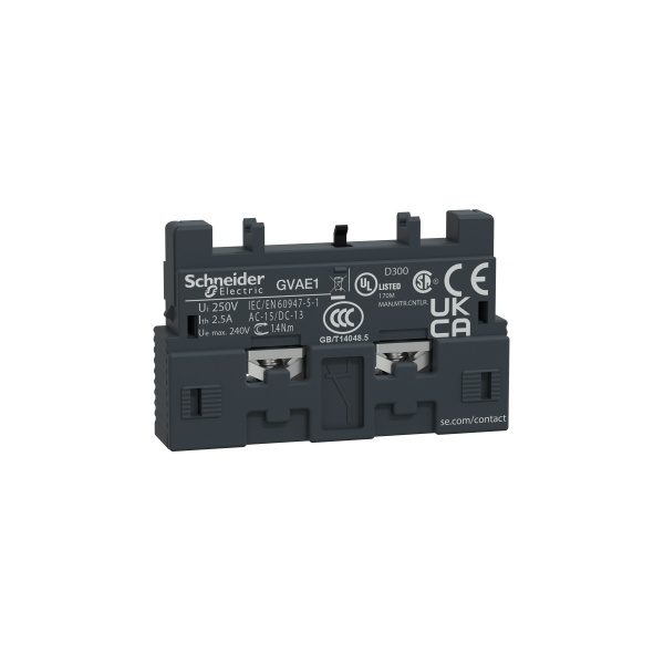 GVAE1 TeSys GV2 GV3 auxiliary contact 1 NO NC Schneider Electric gvae1 image web