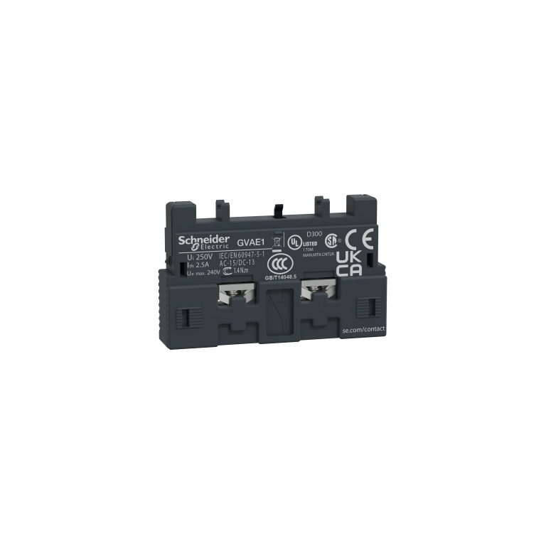 GVAE1 TeSys GV2 GV3 auxiliary contact 1 NO NC Schneider Electric gvae1 image web