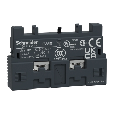 GVAE1_Image_web GVAE1 TeSys GV2 GV3 auxiliary contact 1 NO NC Schneider Electric gvae1 image web