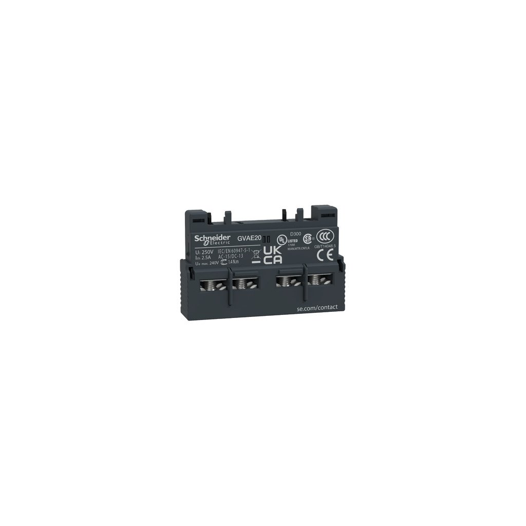 GVAE20 TeSys GV2 GV3 auxiliary contact 2 NO Schneider Electric gvae20 image web