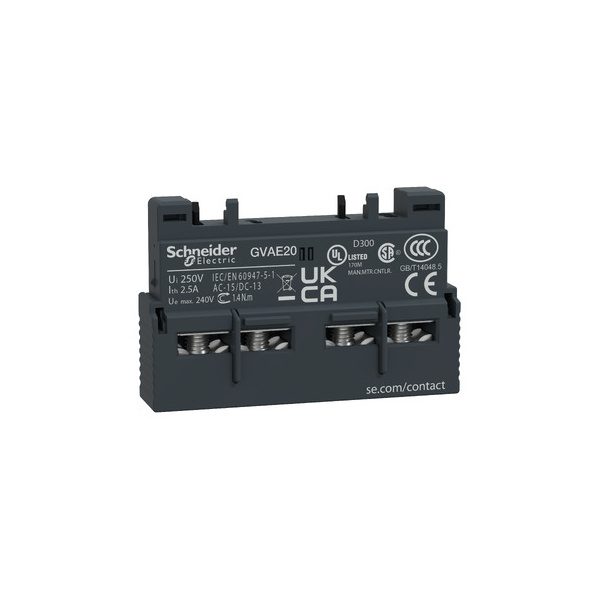 GVAE20 TeSys GV2 GV3 auxiliary contact 2 NO Schneider Electric gvae20 image web