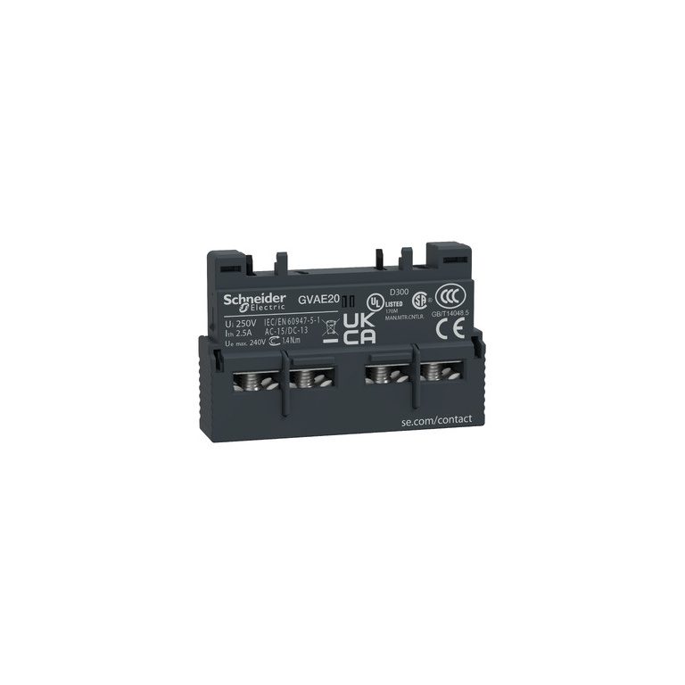 GVAE20 TeSys GV2 GV3 auxiliary contact 2 NO Schneider Electric gvae20 image web
