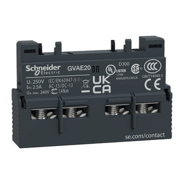 GVAE20_Image_web GVAE20 TeSys GV2 GV3 auxiliary contact 2 NO Schneider Electric gvae20 image web