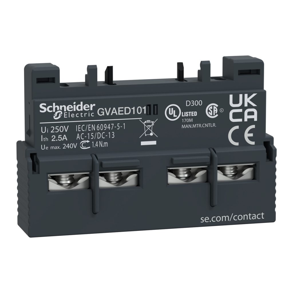 GVAED101 TeSys GV3 auxiliary contact block 2 NO Schneider Electric gvaed101 image 1500x1500