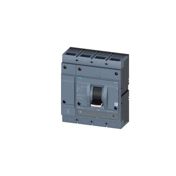 3VA1580-5GF42-0AA0 MCCB 800 A, 4 Pole, 55 kA, Adjustable O L Adjustable S C Settings, Thermal Magnetic Trip Unit ATAM Siemens