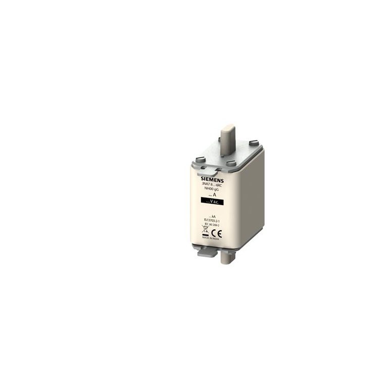3NA78306RC LV HRC fuse element, NH00, In 100 A, gG, Un AC 690 V, Un DC 250 V, Combined indicator, live grip lugs Siemens g i2