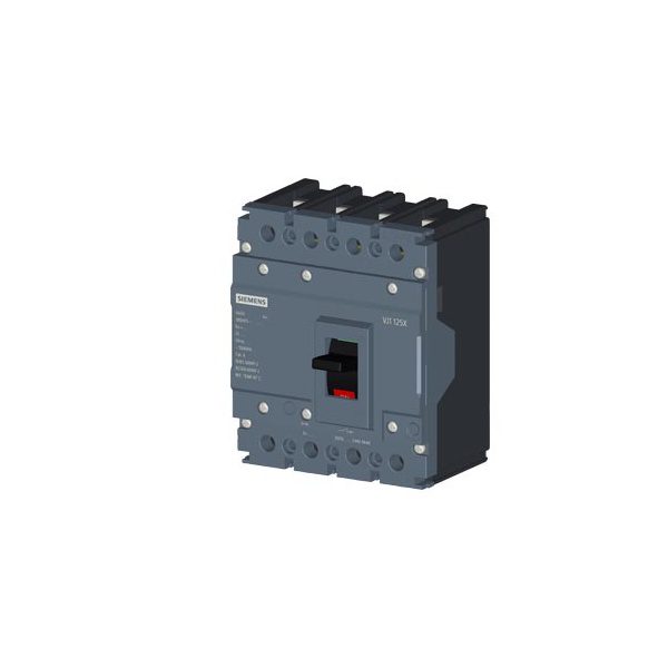 3VJ1092-3EA42-0AA0 MCCB 25 A, 4 Pole, 25 kA, Fixed O L Fixed S C Settings, Thermal Magnetic Trip Unit FTFM Siemens g i202 xx
