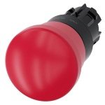 3SU10001HA200AA0 EMERGENCY STOP mushroom pushbutton, 22 mm, round, plastic, red, 40 mm, positive latching, acc. to EN ISO 138