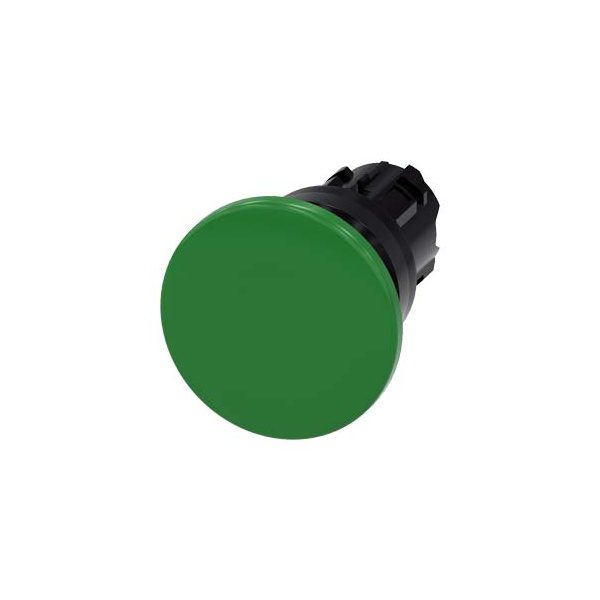 3SU10001BD400AA0 Mushroom pushbutton, 22 mm, round, plastic, green, 40 mm, momentary contact type Siemens g ic03 xx 06843i