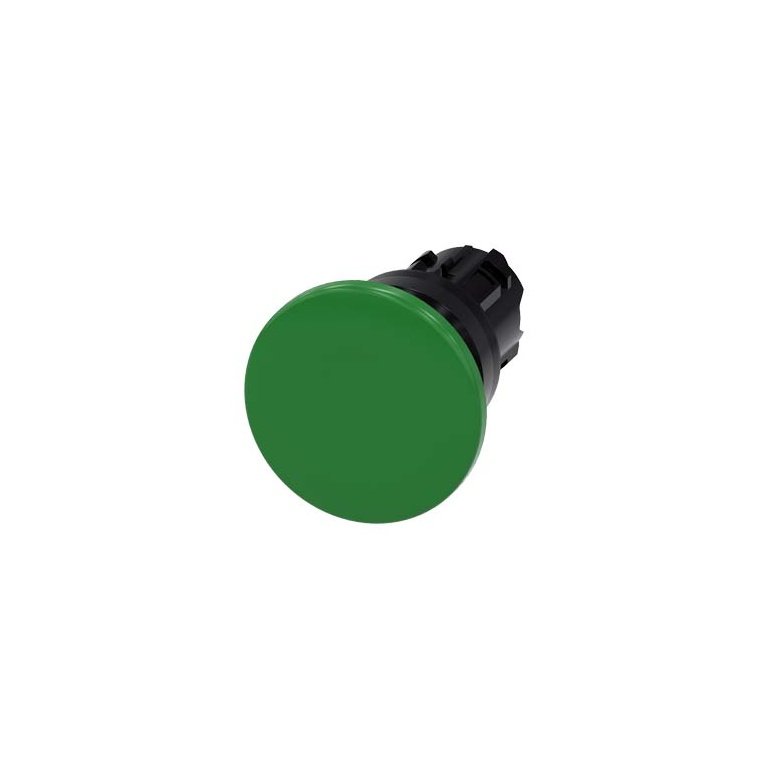 3SU10001BD400AA0 Mushroom pushbutton, 22 mm, round, plastic, green, 40 mm, momentary contact type Siemens g ic03 xx 06843i
