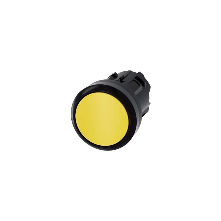 3SU10000AB300AA0 Pushbutton, 22 mm, round, plastic, yellow, pushbutton, flat momentary contact type Siemens g ic03 xx 06852i