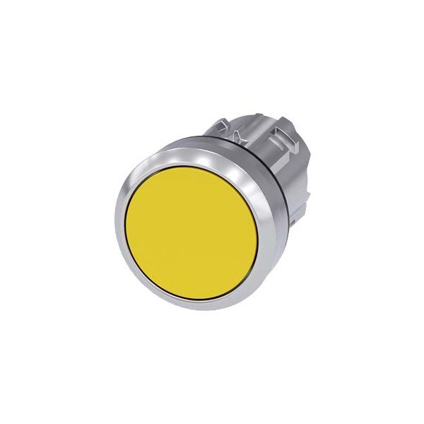 3SU10500AB300AA0 Pushbutton, 22 mm, round, metal, shiny, yellow, pushbutton, flat momentary contact type Siemens g ic03 xx 06