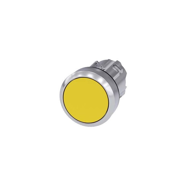 3SU10500AB300AA0 Pushbutton, 22 mm, round, metal, shiny, yellow, pushbutton, flat momentary contact type Siemens g ic03 xx 06
