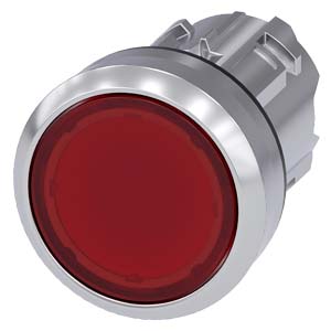G_IC03_XX_06859i 3SU10510AB200AA0 Illuminated pushbutton, 22 mm, round, metal, shiny, red, pushbutton, flat, momentary contact type Siemens g