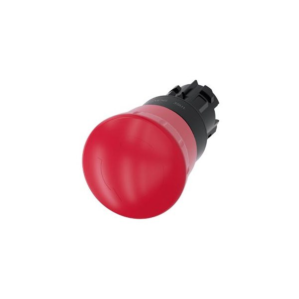 3SU10001HB200AA0 EMERGENCY STOP mushroom pushbutton, 22 mm, round, plastic, red, 40 mm, positive latching, acc. to EN ISO 138